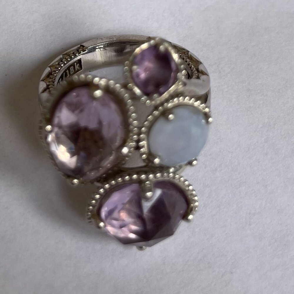 Tacori Amethyst & Chalcedony Lilac Blossoms Ring - Sterling Silver (Size 7)